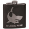 Sharks Black Flask - Engraved Front