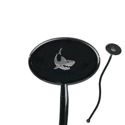 Sharks 7" Oval Plastic Stir Sticks - Black - Single Sided (Personalized)