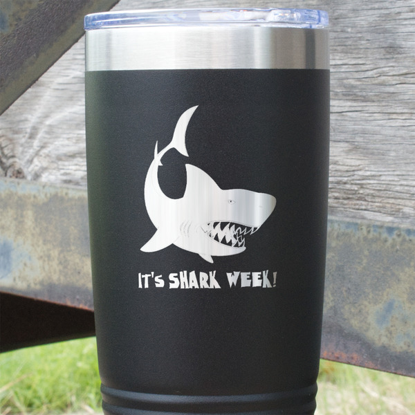 Sharks Black Polar Camel Tumbler - 20oz - Close Up