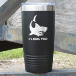 Sharks 20 oz Stainless Steel Tumbler - Black - Double Sided (Personalized)