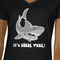 Sharks Black V-Neck T-Shirt on Model - CloseUp