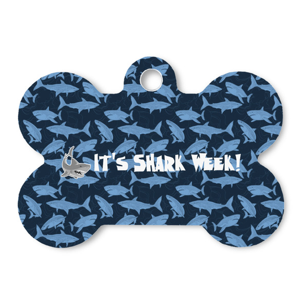 Custom Sharks Bone Shaped Dog ID Tag - Large (Personalized)