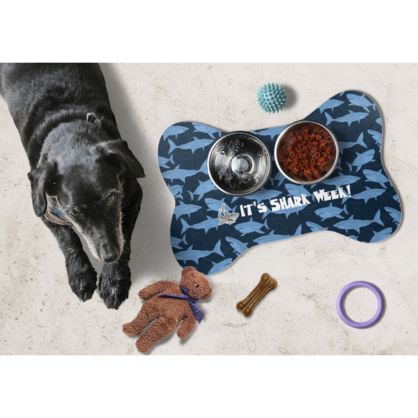 Sharks Bone Shaped Mat w/ Food & Water