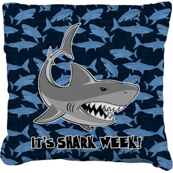 Sharks Faux-Linen Throw Pillow 18" w/ Name or Text