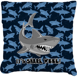 Sharks Faux-Linen Throw Pillow 20" w/ Name or Text