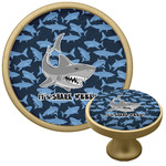 Sharks Cabinet Knob - Gold (Personalized)