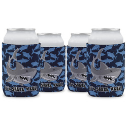 Sharks Can Cooler (12 oz) - Set of 4 w/ Name or Text