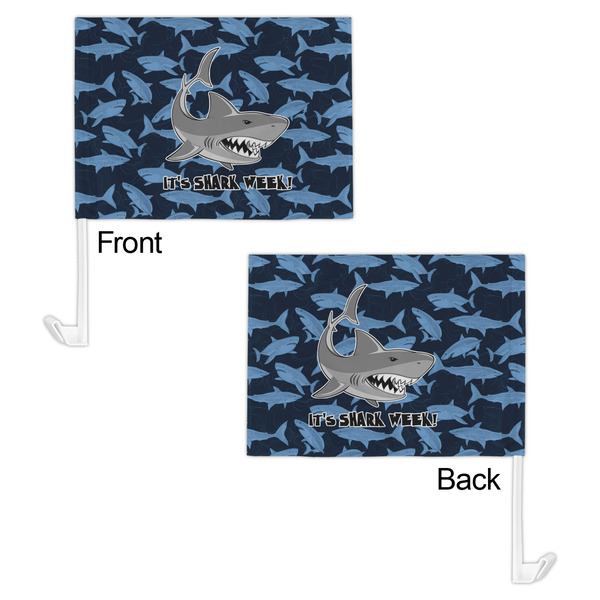 Sharks Car Flag - 11" x 8" - Front & Back View