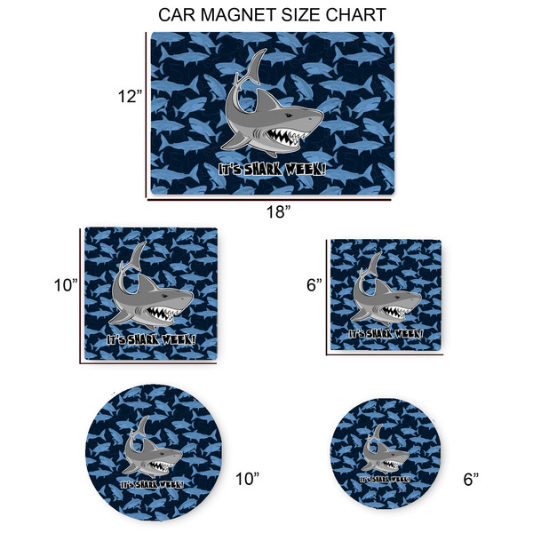 Sharks Car Magnets - SIZE CHART