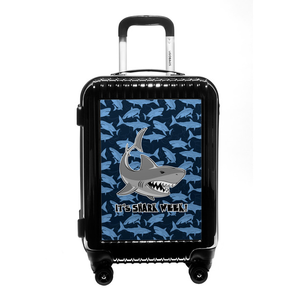 Custom Sharks Carry On Hard Shell Suitcase w/ Name or Text