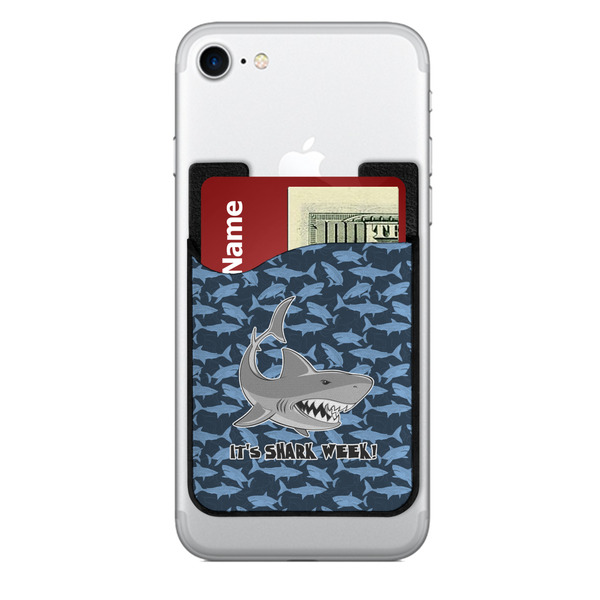 Custom Sharks 2-in-1 Cell Phone Credit Card Holder & Screen Cleaner w/ Name or Text