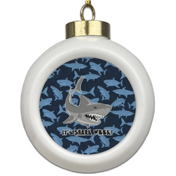 Sharks Ceramic Ball Ornament (Personalized)