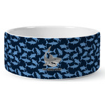 Sharks Ceramic Dog Bowl - Medium (Personalized)
