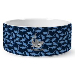Sharks Ceramic Dog Bowl (Personalized)