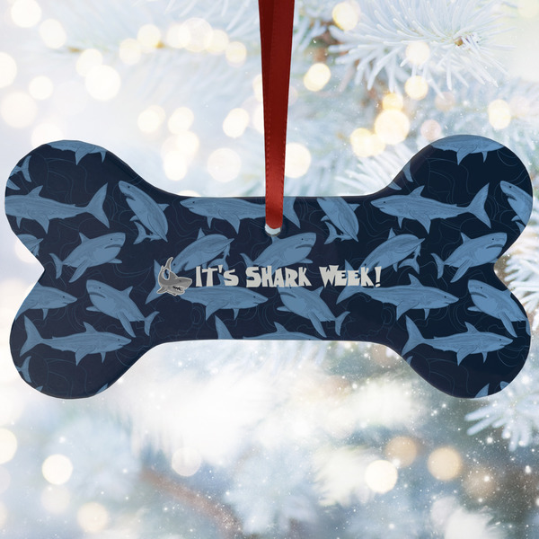 Custom Sharks Ceramic Dog Ornament w/ Name or Text