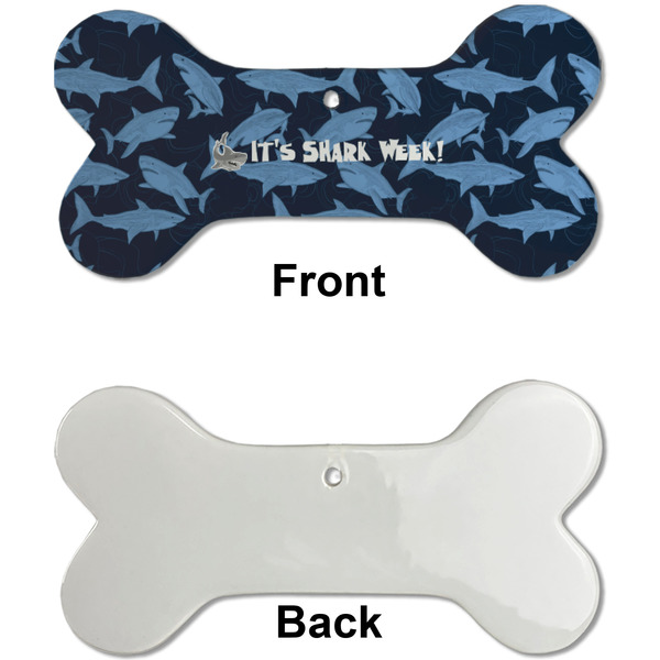 Sharks Ceramic Flat Ornament - Bone Front & Back Single Print (APPROVAL)