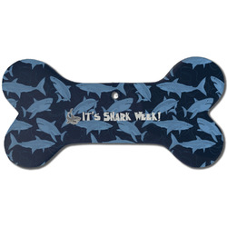 Sharks Ceramic Dog Ornament - Front w/ Name or Text