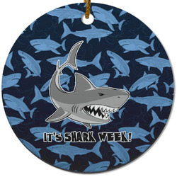 Sharks Round Ceramic Ornament w/ Name or Text