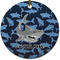 Sharks Ceramic Flat Ornament - Circle (Front)