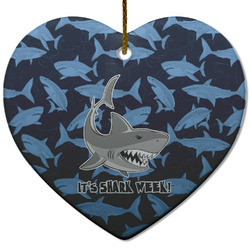 Sharks Heart Ceramic Ornament w/ Name or Text