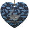 Sharks Ceramic Flat Ornament - Heart (Front)