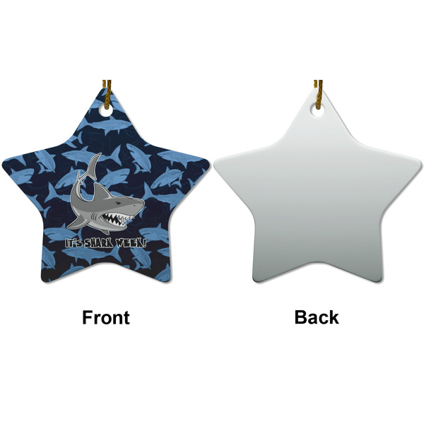 Sharks Ceramic Flat Ornament - Star Front & Back (APPROVAL)