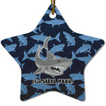 Sharks Star Ceramic Ornament w/ Name or Text