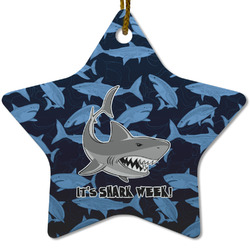Sharks Star Ceramic Ornament w/ Name or Text