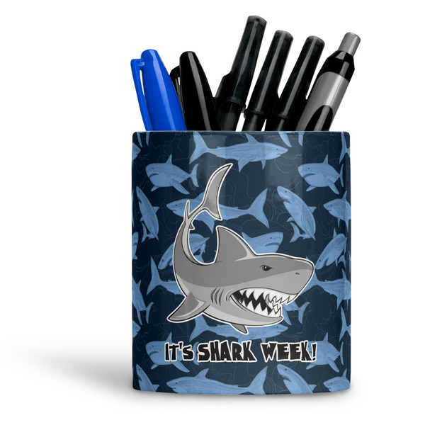 Custom Sharks Ceramic Pen Holder