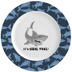 Sharks Ceramic Dinner Plates (Set of 4) (Personalized)