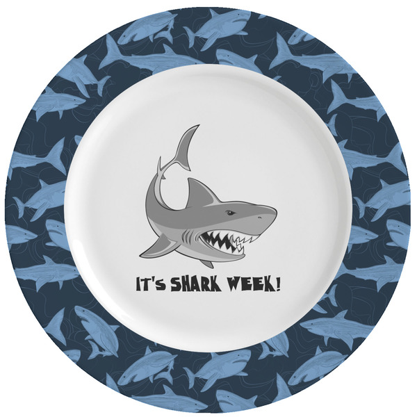 Custom Sharks Ceramic Dinner Plates (Set of 4) (Personalized)