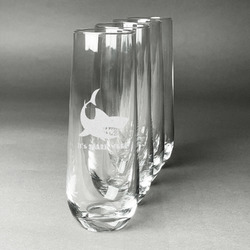 Sharks Champagne Flute - Stemless Engraved - Set of 4 (Personalized)