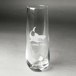 Sharks Champagne Flute - Stemless Engraved - Single (Personalized)