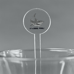Sharks 5.5" Round Plastic Stir Sticks - Clear (Personalized)