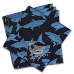 Sharks Cloth Dinner Napkins - Set of 4 w/ Name or Text