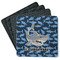 Sharks Square Rubber Backed Coasters - Set of 4 w/ Name or Text