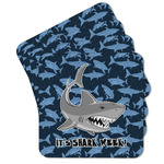 Sharks Cork Coaster - Set of 4 w/ Name or Text