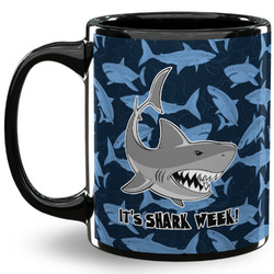 Sharks 11 Oz Coffee Mug - Black (Personalized)