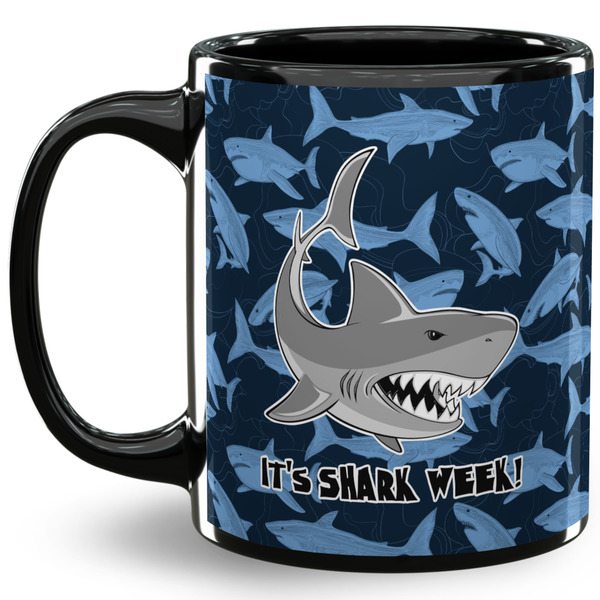 Custom Sharks 11 Oz Coffee Mug - Black (Personalized)