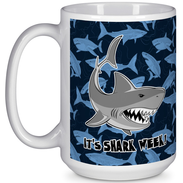 Custom Sharks 15 Oz Coffee Mug - White (Personalized)