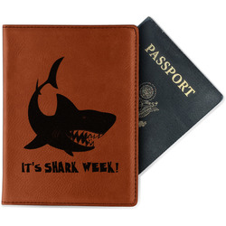 Sharks Passport Holder - Faux Leather - Double Sided (Personalized)