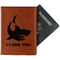 Sharks Cognac Leather Passport Holder With Passport - Main