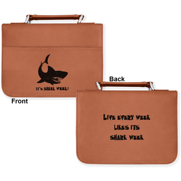 Sharks Cognac Leatherette Bible Covers - Large Double Sided Apvl
