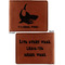 Sharks Cognac Leatherette Bifold Wallets - Front and Back