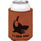 Sharks Cognac Leatherette Can Sleeve - Single Front