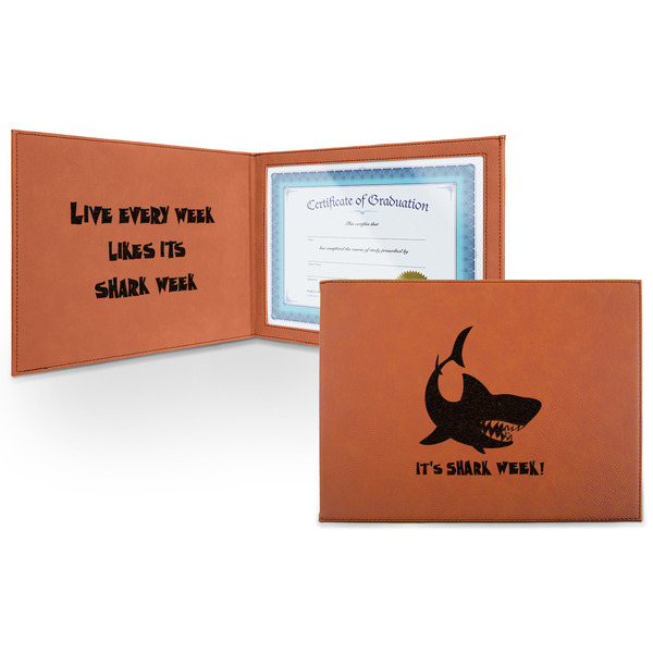 Custom Sharks Leatherette Certificate Holder (Personalized)
