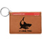 Sharks Cognac Leatherette Keychain ID Holders - Front Credit Card