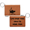 Sharks Cognac Leatherette Keychain ID Holders - Front and Back Apvl