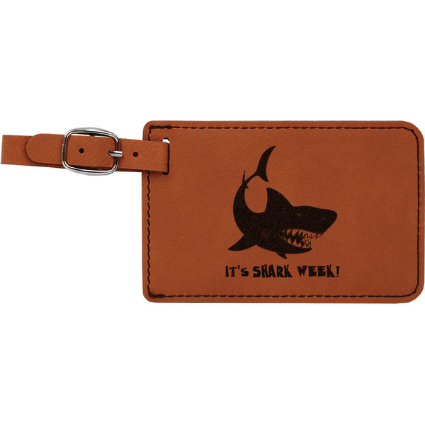 Custom Sharks Leatherette Luggage Tag (Personalized)