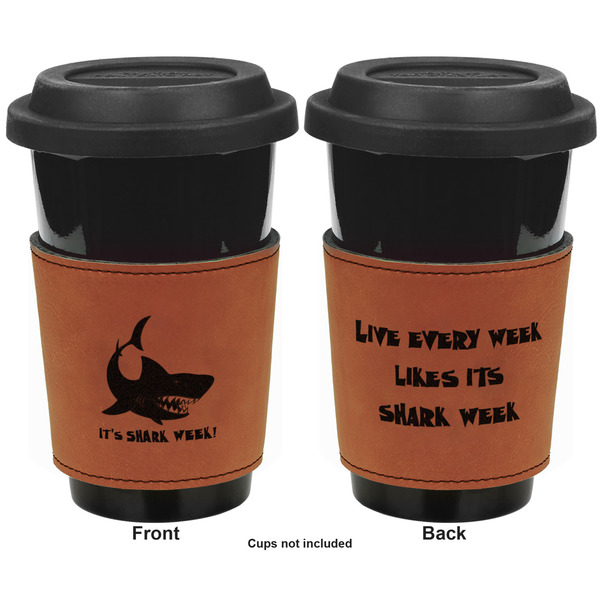 Sharks Cognac Leatherette Mug Sleeve - Double Sided Apvl